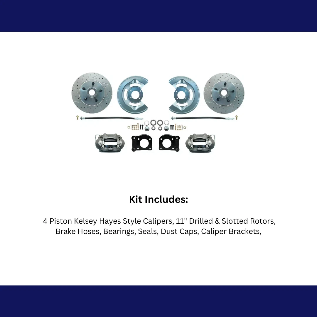 Fits 1964-1973 Mustang Disc Conversion Kit w_ Drilled_Slotted Rotors DBK6473LX